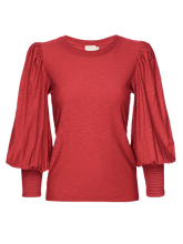 Load image into Gallery viewer, Loren Smocked Tee in Red
