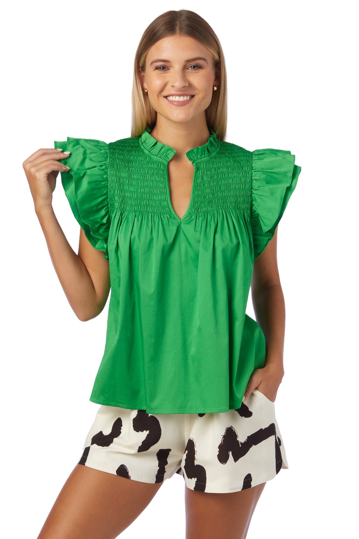 Layla Top in Bright Fern