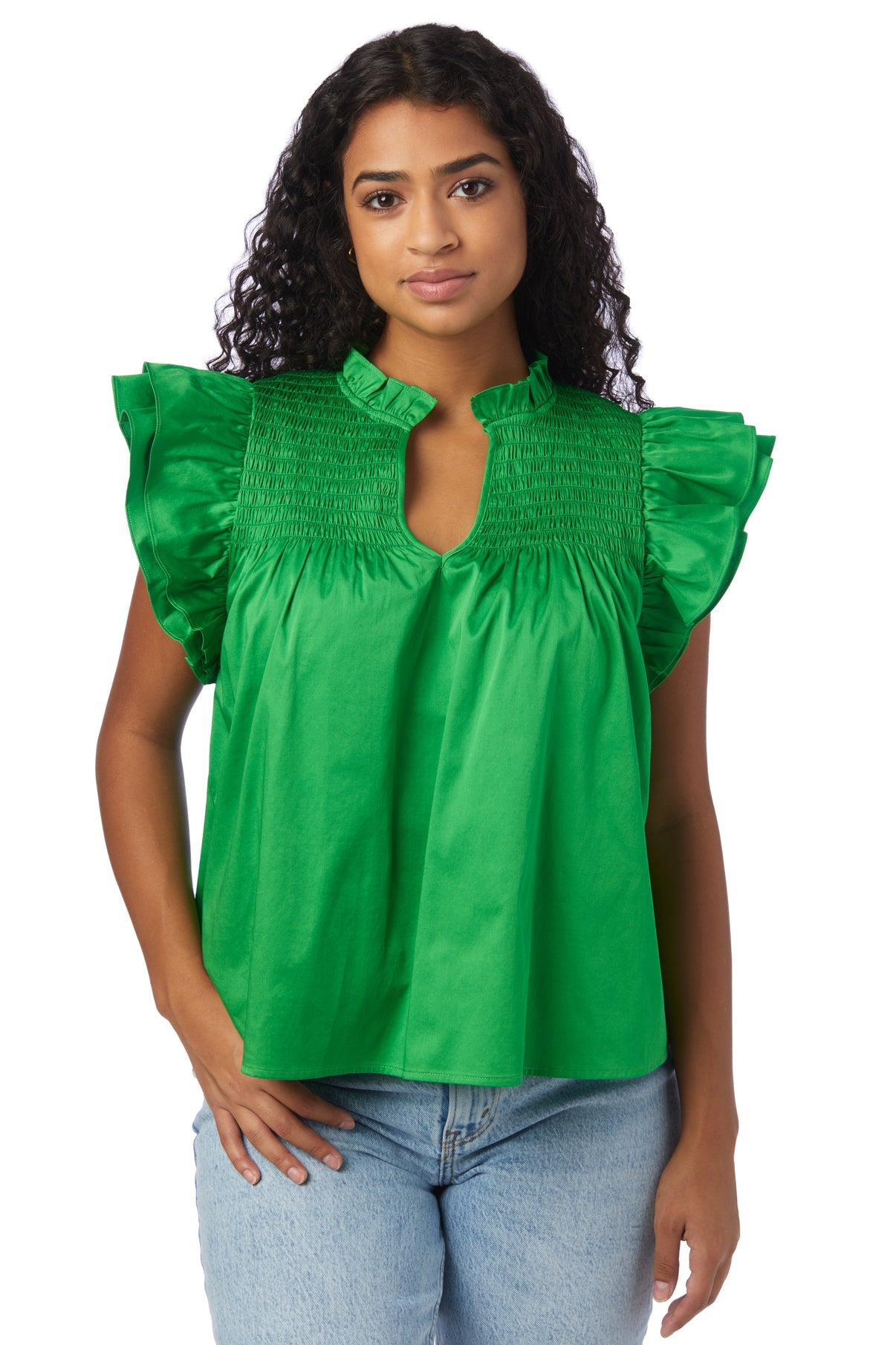 Layla Top in Bright Fern