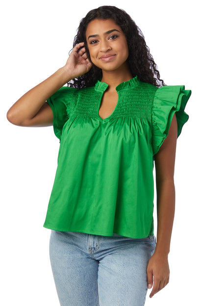 Layla Top in Bright Fern