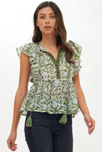 Load image into Gallery viewer, Manzanilla Flirty Tie Top in Olive
