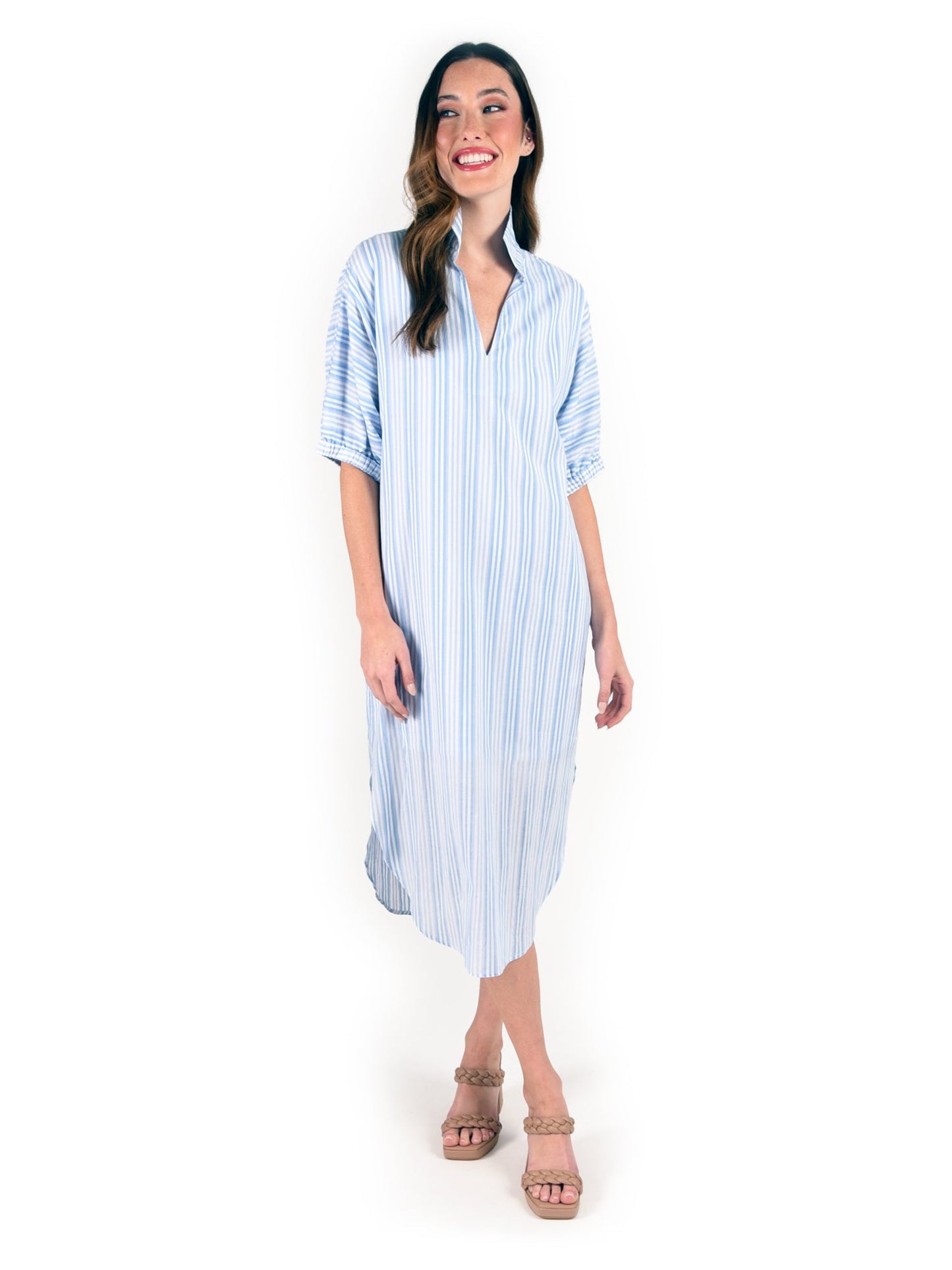 Poppy Caftan in Santorini Stripe