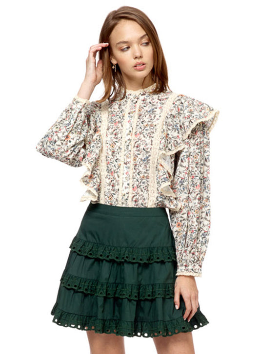 Forest Eyelet Mini Skirt