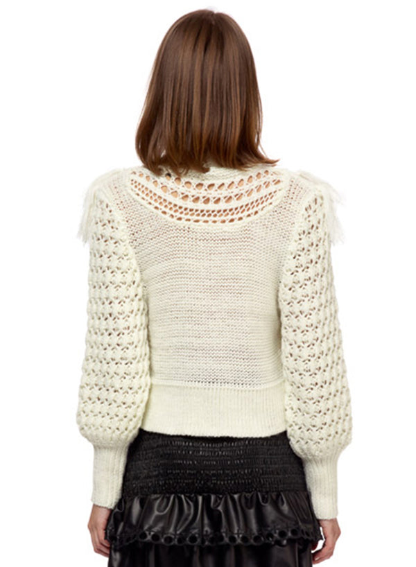 Ivory Fringe Sweater