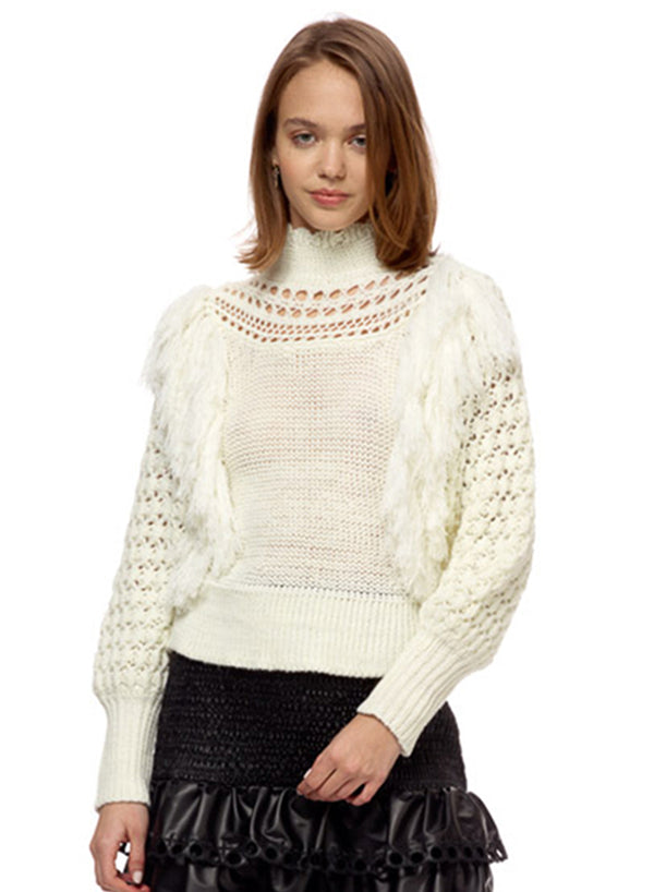 Ivory Fringe Sweater