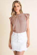 Load image into Gallery viewer, Stripe Flutter Sleeve Top
