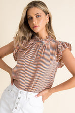 Load image into Gallery viewer, Stripe Flutter Sleeve Top
