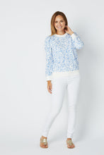 Load image into Gallery viewer, Terry Puff Sleeve Sweatshirt in Vine Print
