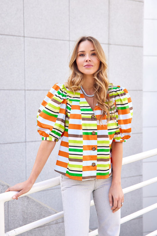 Mason Top in Retro Stripe