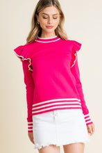 Load image into Gallery viewer, Hot Pink Ruffle Knit Sweater
