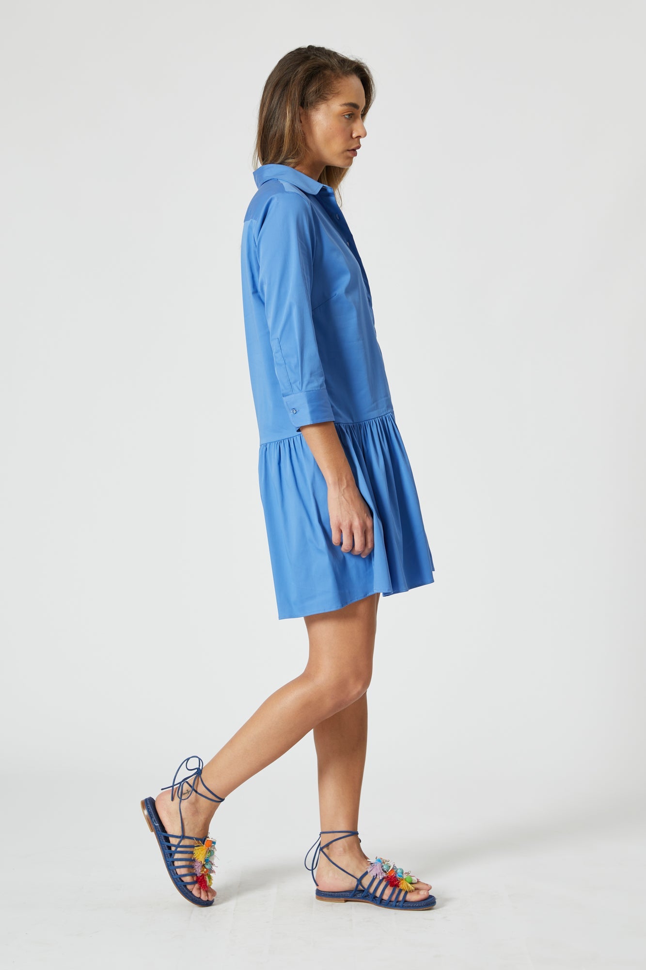 The Drop Waist Dress in Sapphire Blue
