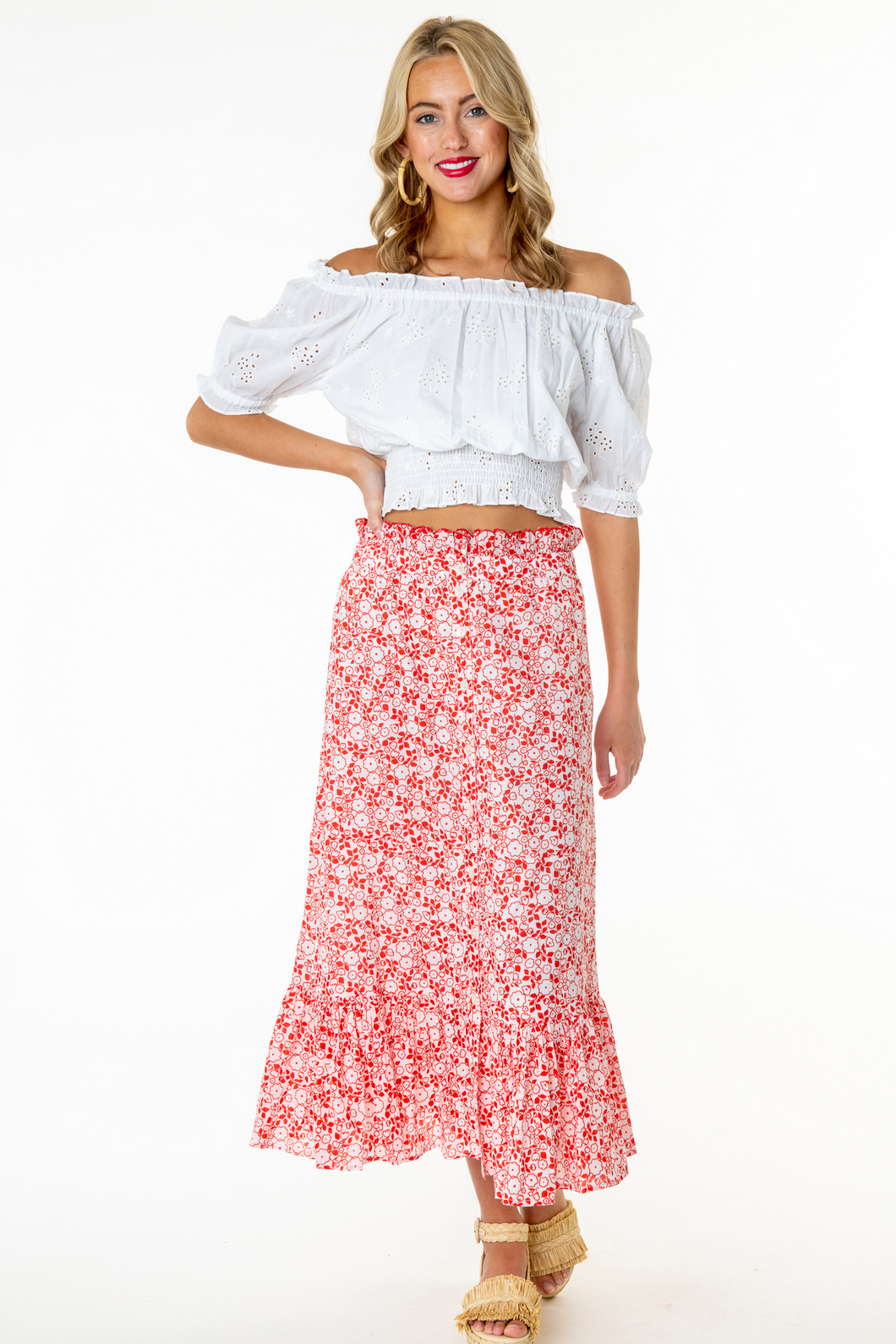Mae Skirt in Ditsy Poppy