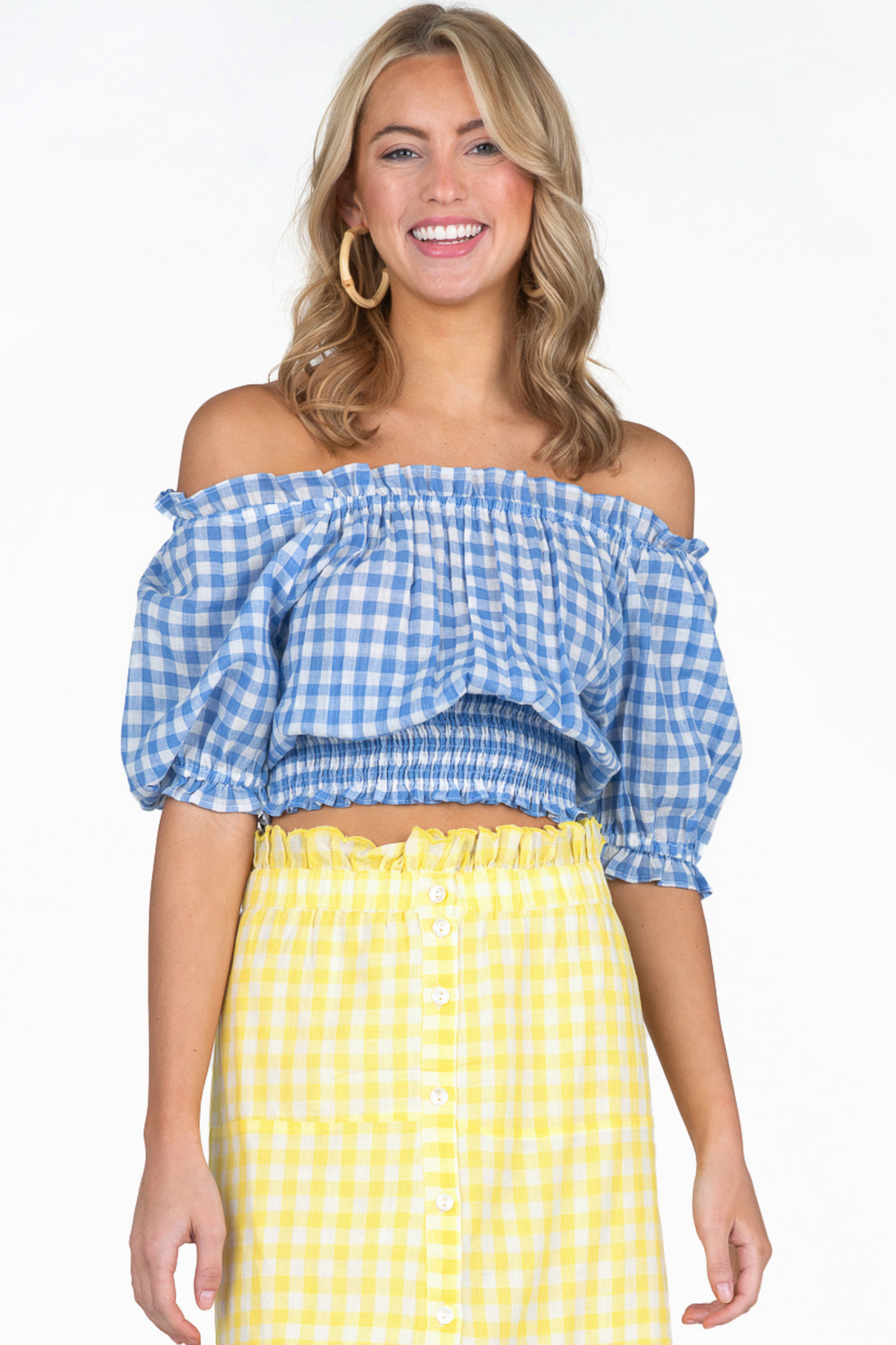 Gia Top in Riviera Gingham