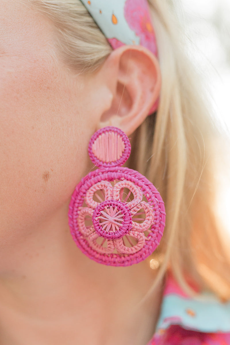 Palm Sphere Pink Earring
