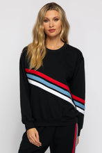 Load image into Gallery viewer, Stadium Stripe Classic Sweatshirt in Black.
