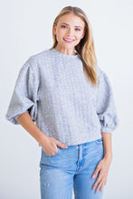 Load image into Gallery viewer, Grey Puff Sleeve Sweatshirt
