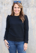 Load image into Gallery viewer, Black Puff Sleeve Top
