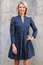 Load image into Gallery viewer, LS Tunic Dress in Black Watch Plaid
