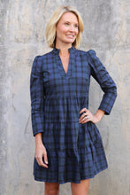 Load image into Gallery viewer, LS Tunic Dress in Black Watch Plaid
