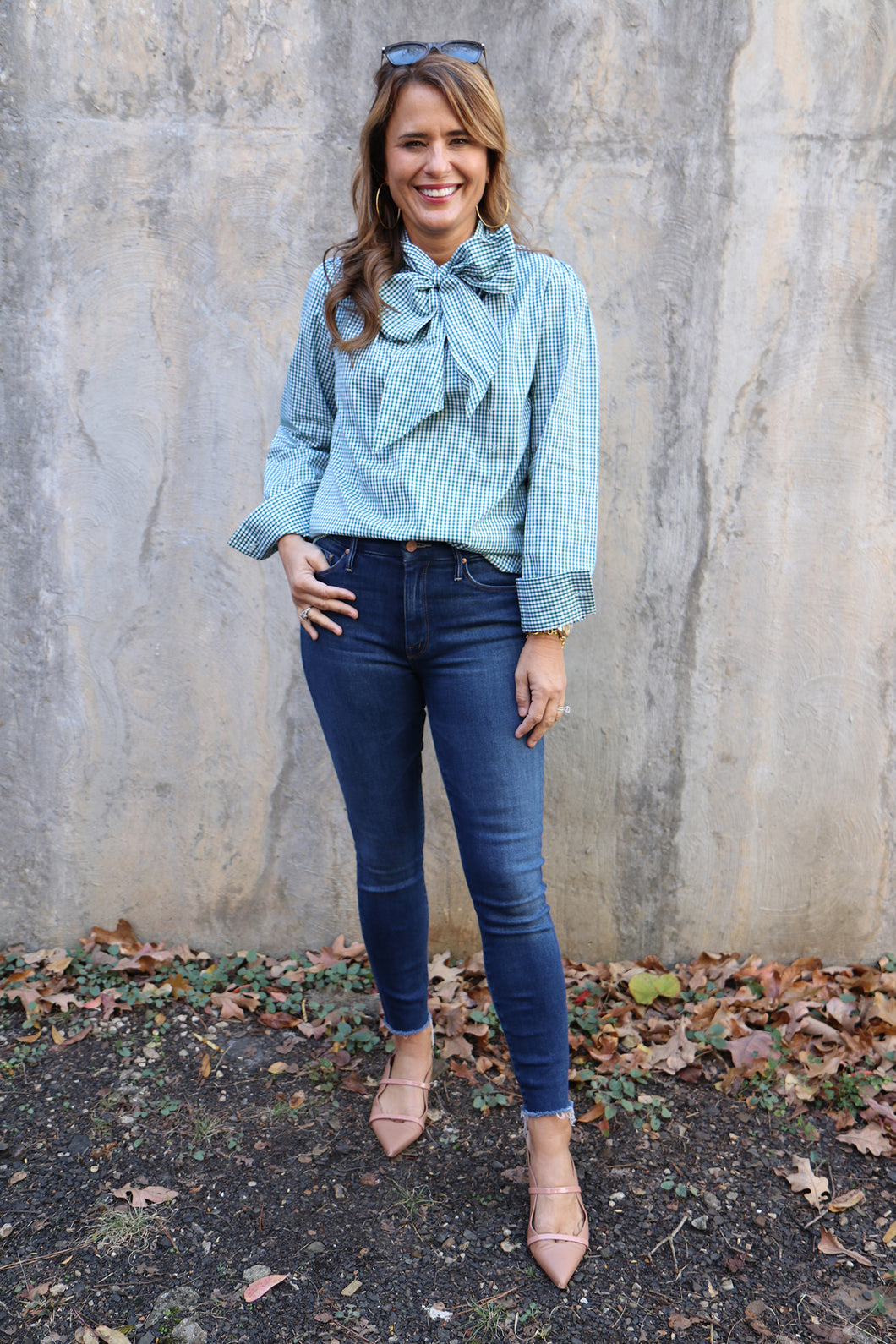 Amy Top in Green Check