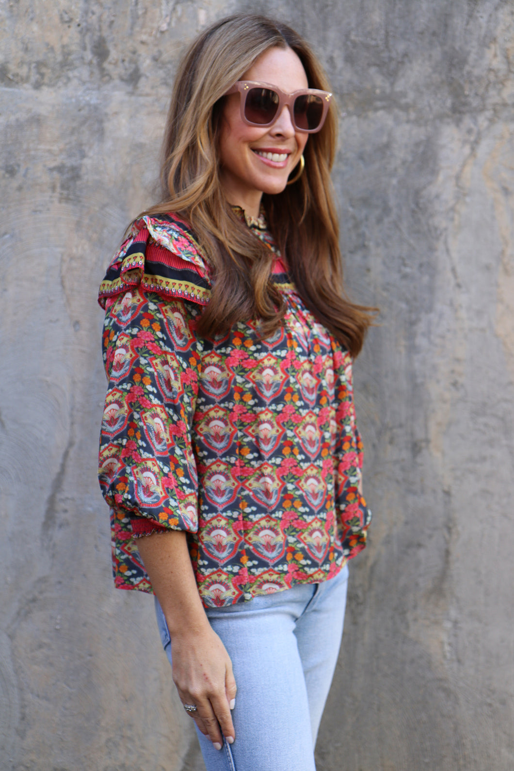 Round Neck Lotus Top