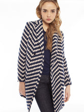 Load image into Gallery viewer, Amy Coat in Navy/White Chevron
