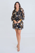 Load image into Gallery viewer, Black Floral Mini Dress
