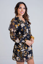 Load image into Gallery viewer, Black Floral Mini Dress
