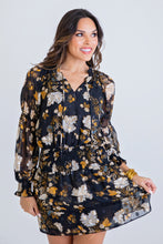 Load image into Gallery viewer, Black Floral Mini Dress
