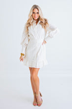 Load image into Gallery viewer, Eyelet Button Shirt Dress
