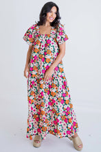 Load image into Gallery viewer, Fall Floral Square Neck Maxi Dress
