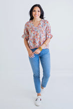 Load image into Gallery viewer, Floral V Neck Puff Sleeve Top
