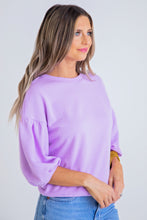 Load image into Gallery viewer, Lavender Puff Sleeve Sweatshirt
