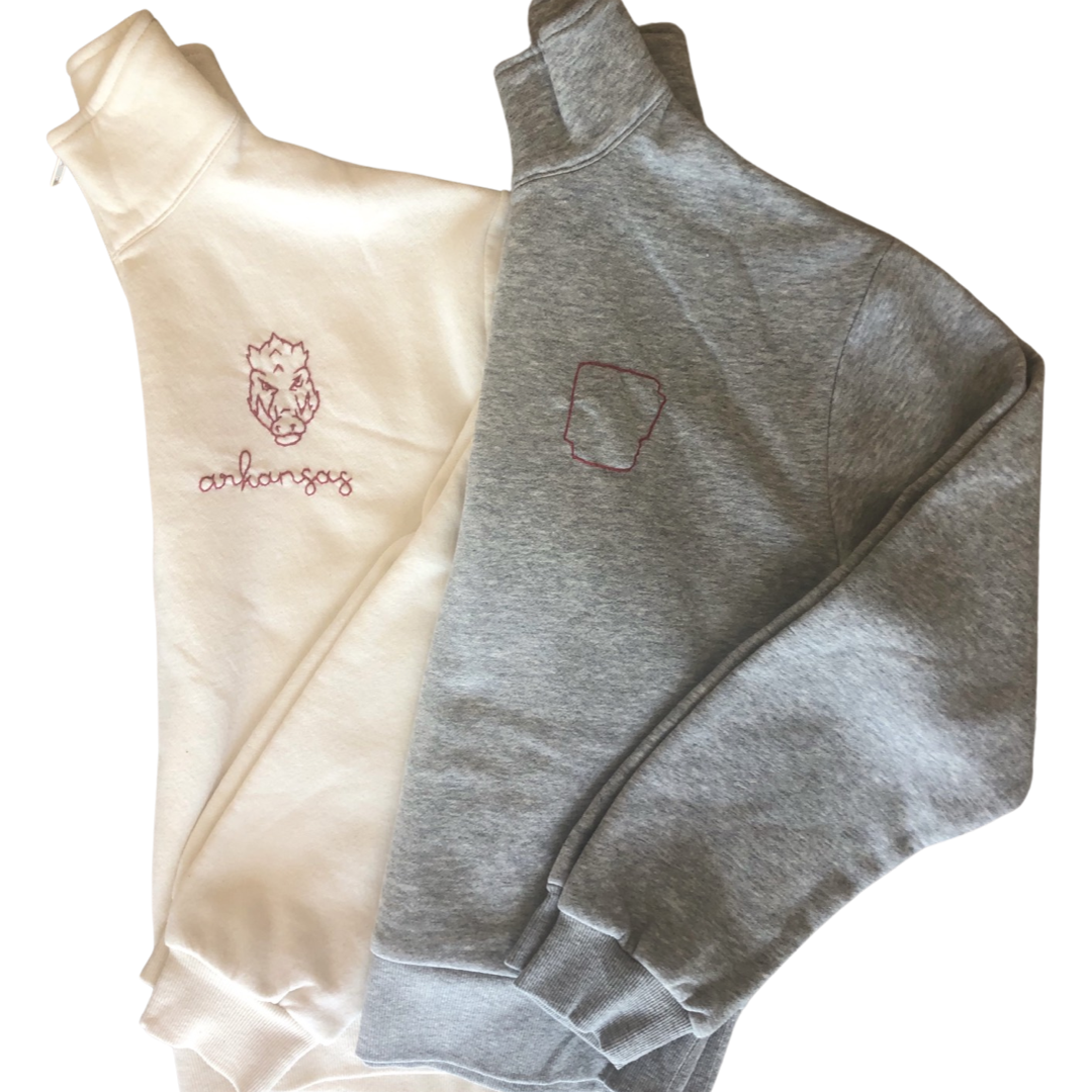 Hog Cream Half Zip Sweatshirt