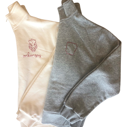 Hog Cream Half Zip Sweatshirt