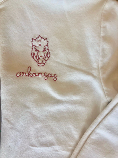 Hog Cream Half Zip Sweatshirt