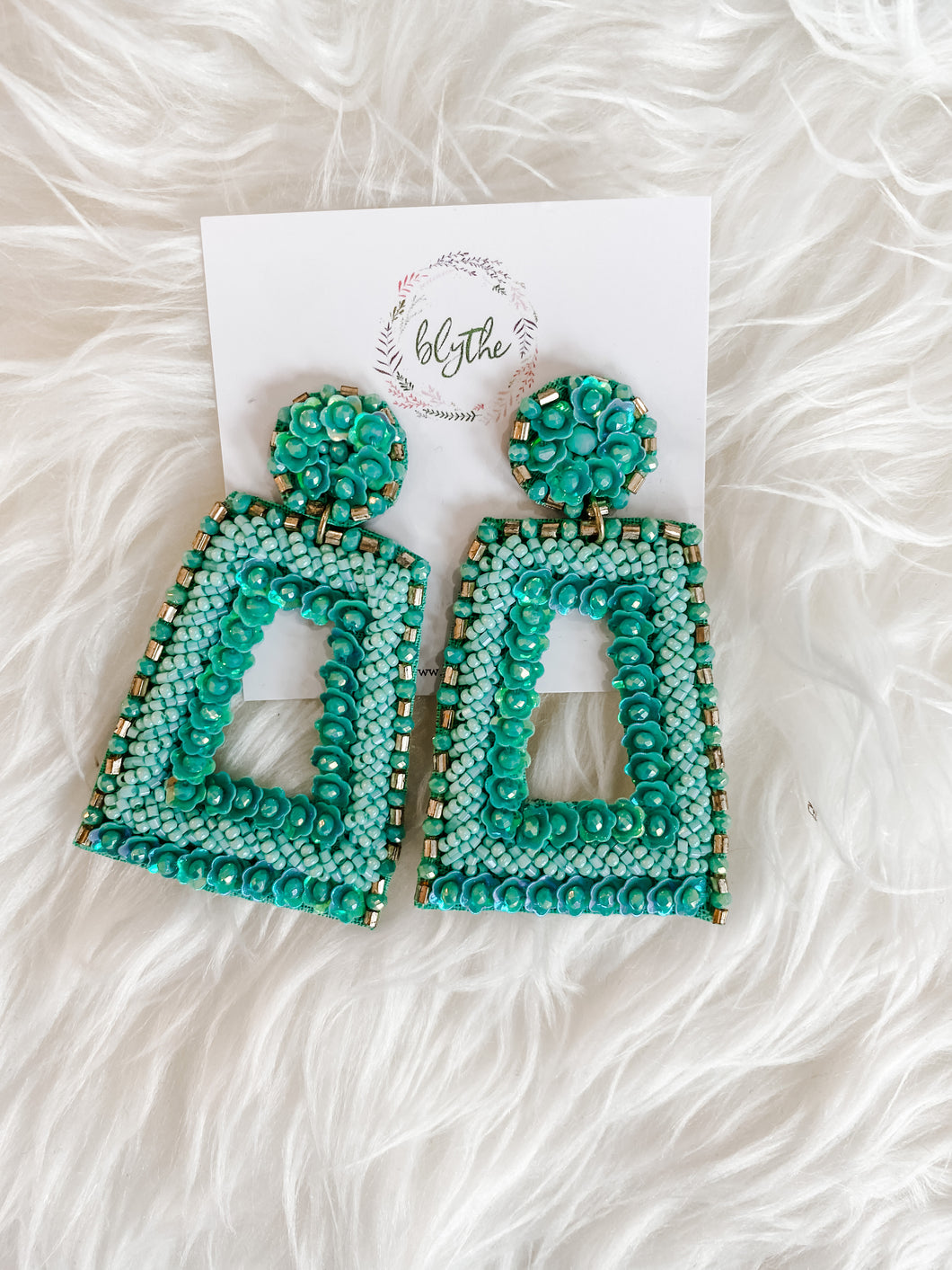 Green Beaded Earring
