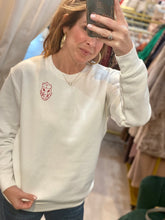 Load image into Gallery viewer, White Hand Embroidered Razorback Sweatshirt
