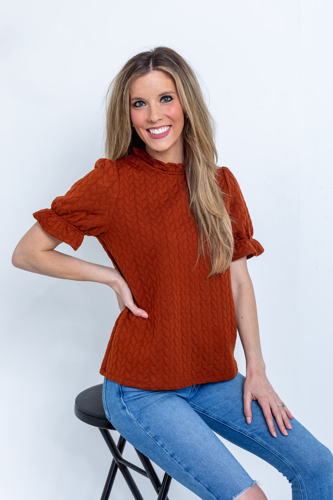 Rust Textured SS Top