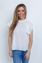 Load image into Gallery viewer, White Flutter Sleeve Top
