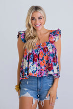Load image into Gallery viewer, Multi Floral Ruffle Tank
