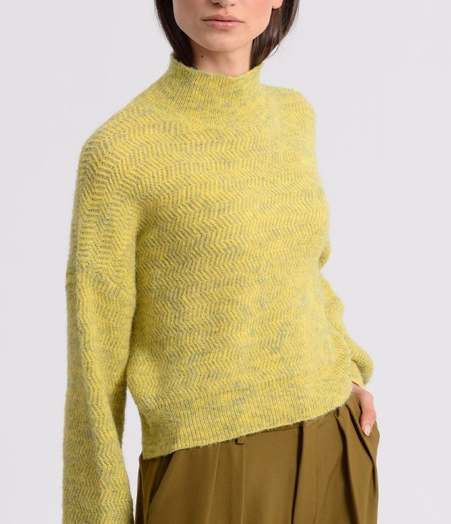 Lime Yellow Marbled Sweater