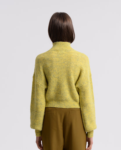 Lime Yellow Marbled Sweater