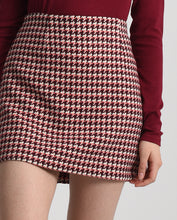 Load image into Gallery viewer, Brick Red Houndstooth Skirt
