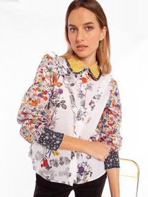 Janey Top in White Floral