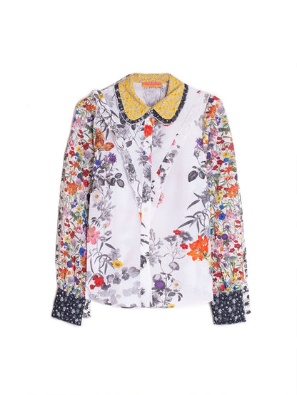 Janey Top in White Floral