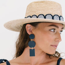 Load image into Gallery viewer, Marina Grey and Navy Palm Hat
