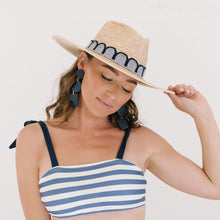 Load image into Gallery viewer, Marina Grey and Navy Palm Hat
