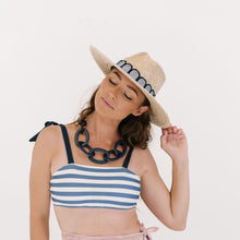 Load image into Gallery viewer, Marina Grey and Navy Palm Hat
