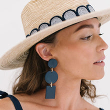 Load image into Gallery viewer, Marina Grey and Navy Palm Hat
